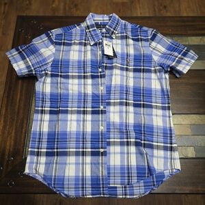 Polo by Ralph Lauren Blue and White Casual Button Down Shirt